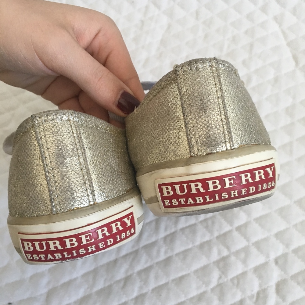 Burberry Gold Metallic Sneakers - Picture 6 of 8